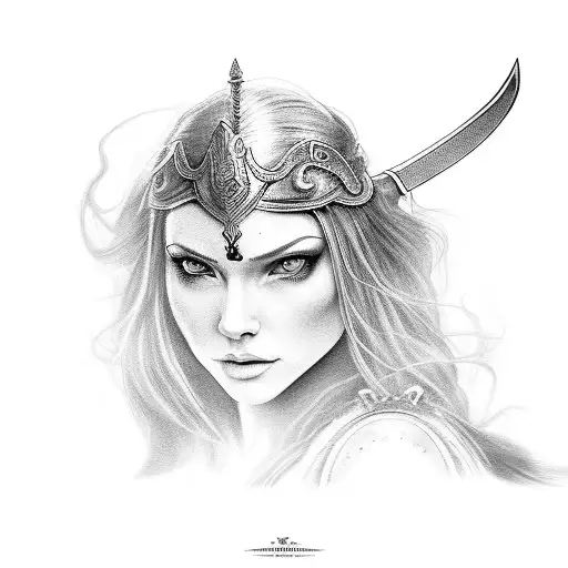 A Warrior Princess Wielding A Magical Sword In A Fantasy World