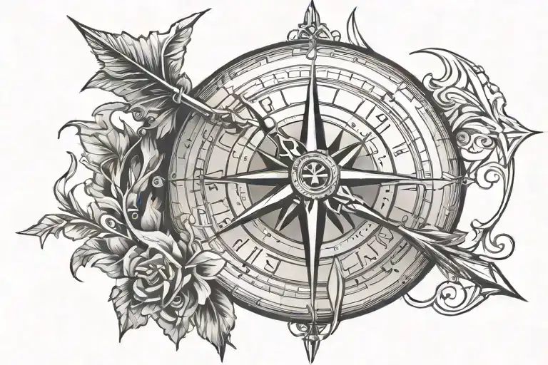 Compass On An Arrow Design
