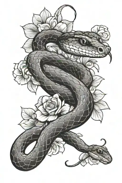 Snake And Flower