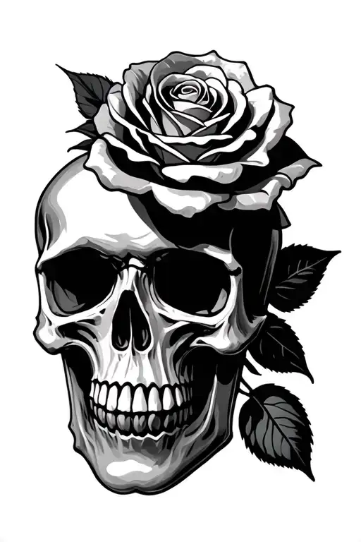Skull And Rose
