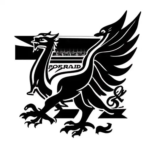 Liverpool Fc Tattoo With Anfield Stadium As Background