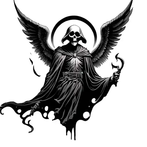 Grim Reaper With Wings Spread Out
