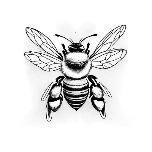 Bee With Flowers Inside The Wings