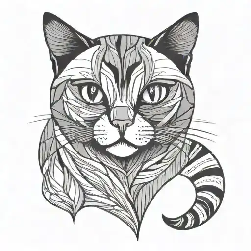 Minimalist Fine Line Cat
