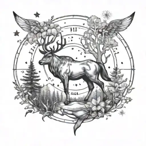 Sagittarius Constellation And Forest Medicine