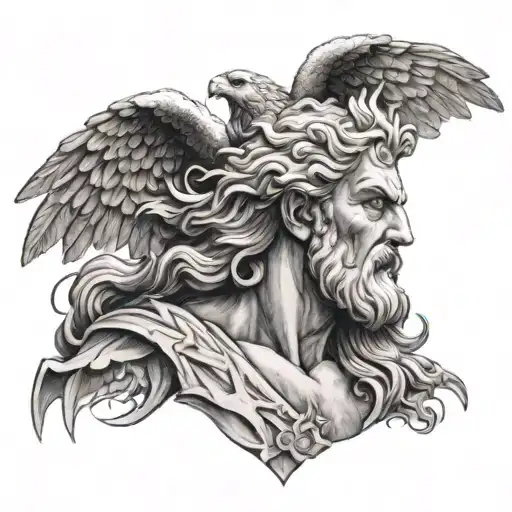 Zeus With A Eagle Flying