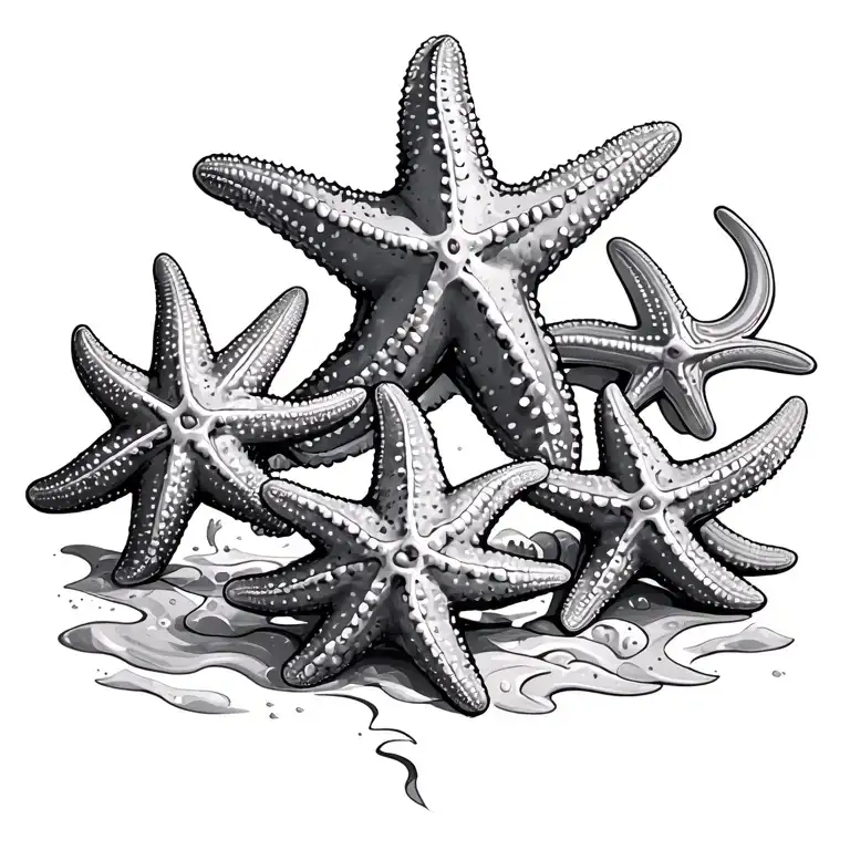 Starfish Representing Family Of 5