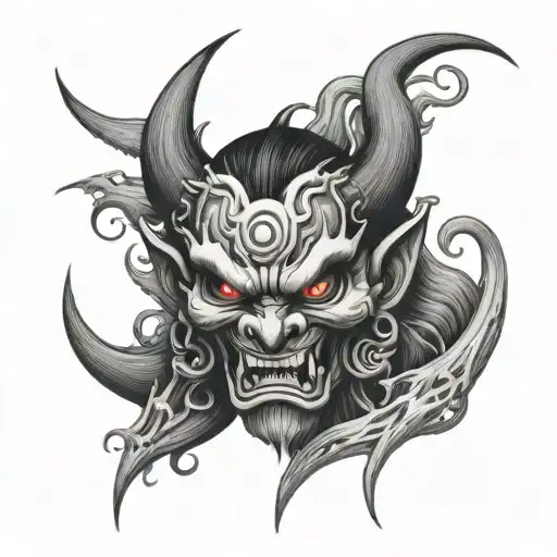 Japanese Hanya Demon Tattoo Small
