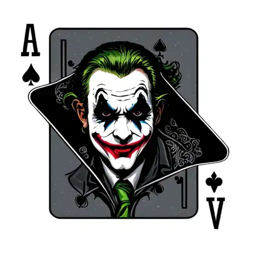 Deck Of Cards With One Joker Card Sticking Out