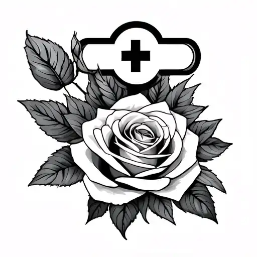 Nurse And Rose Intertwined