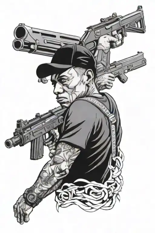 Gangsta Holding Ak 47