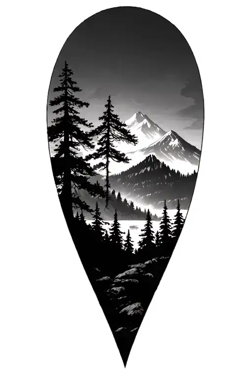 From Above In The Distance Mountains And Trees Throughout The Lower Leg