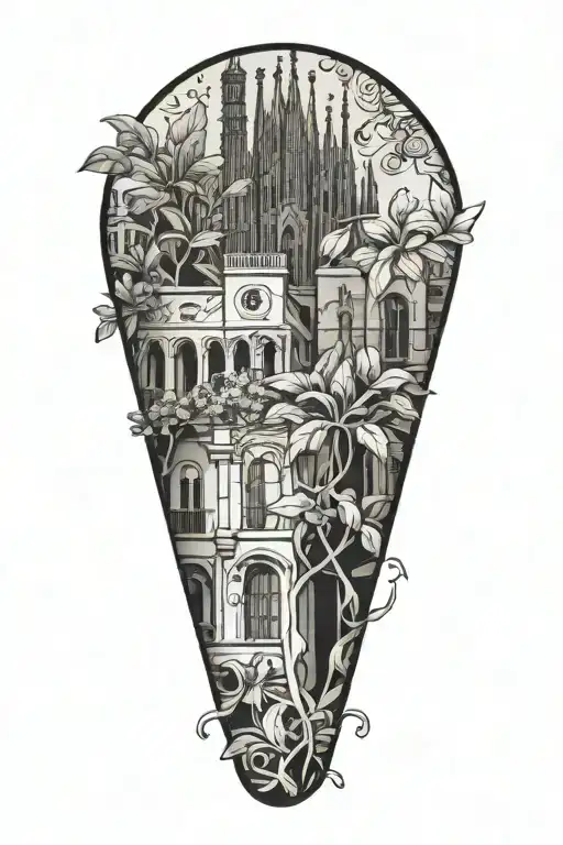 Barcelona And Spanish Plants Intertwined