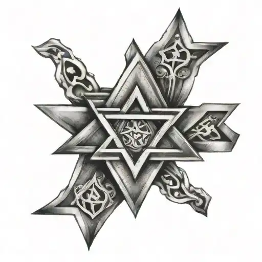 Star Of David With Cross