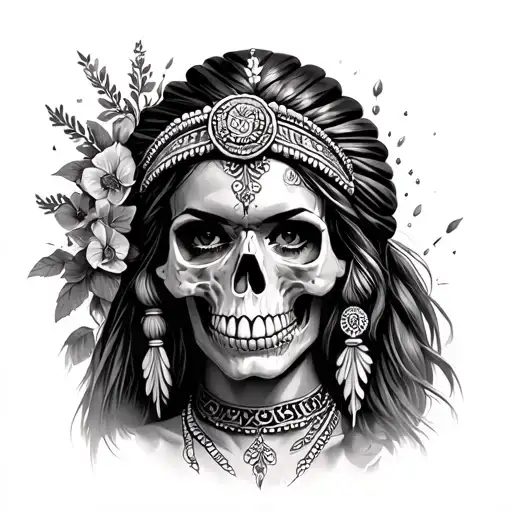 Polish Soldier Indian Woman Drugs Alcohol And Skull