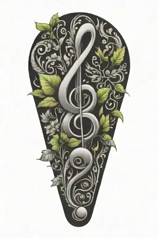 Catalonia And Spanish Plants Growing With Music Notes