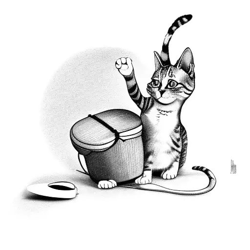 A Cat Wearing Ballet Shoes And Dancing On A Drum