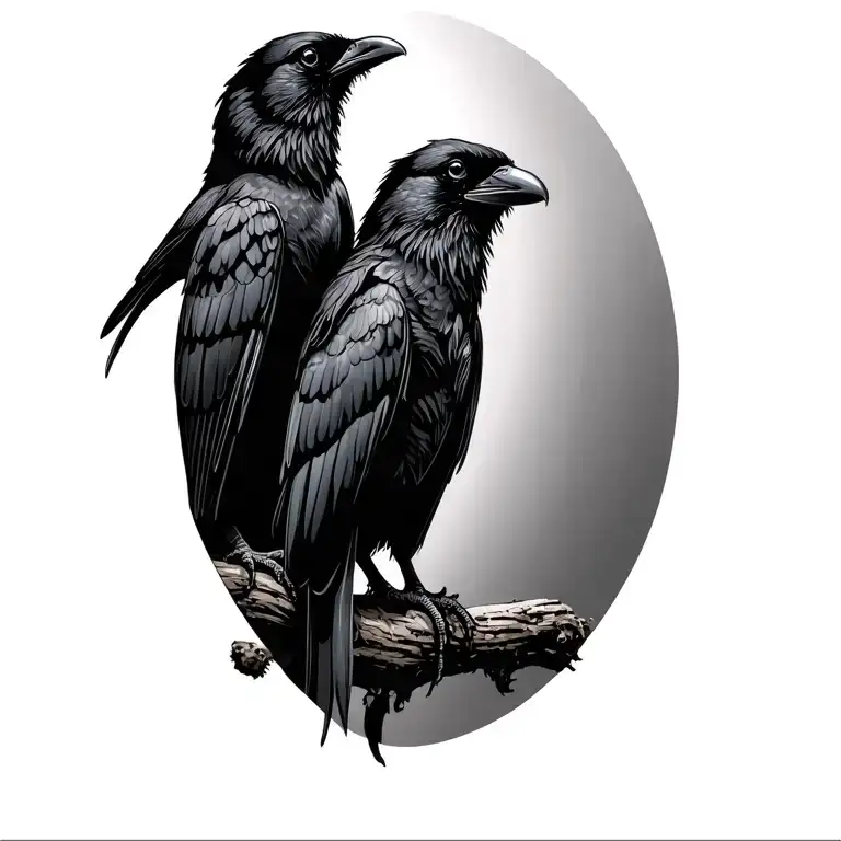 Morgain With Crows Perched