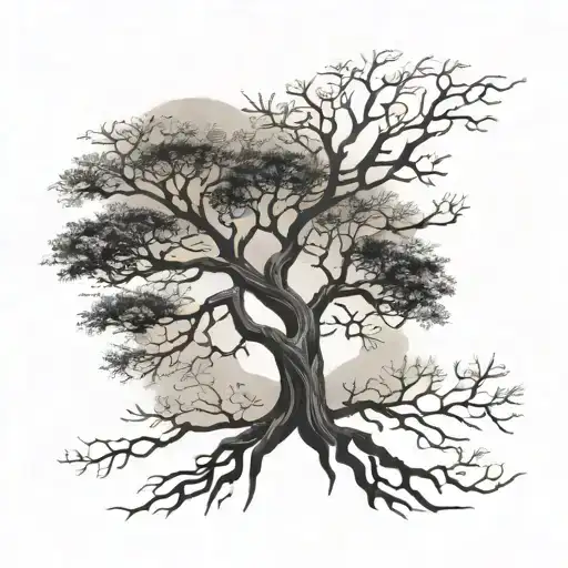 Tree With Names Incorporated In Branches Stretching Upward