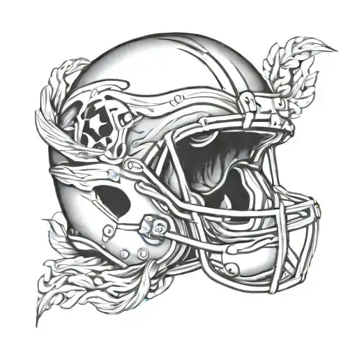 Leather Football Helmet Adorned