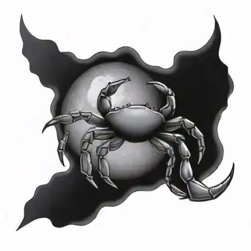 Zodiac Crab Moon Surrounded