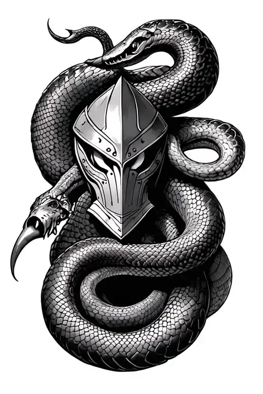 Knight Killing A Snake