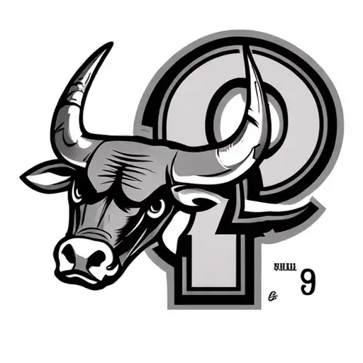 Chicago Bulls Logo With 9 & 1 For The Horns