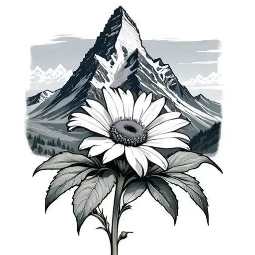 The Matterhorn Mountain In The Background With An Edelweiss Flower In The Foreground