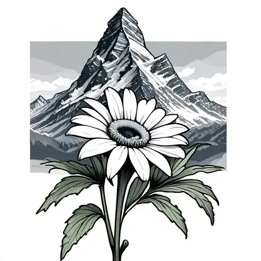 The Matterhorn Mountain In The Background With An Edelweiss Flower In The Foreground