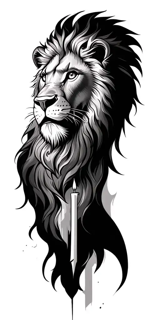 Lion With Warrior Candle Eye Clock