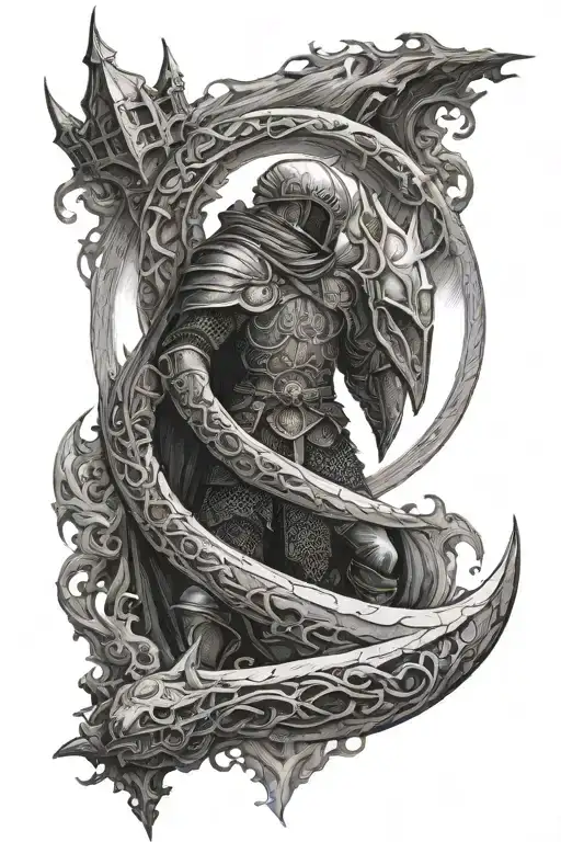 Cresent Moon With Dark Souls