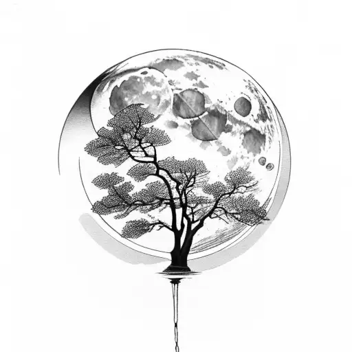 Moon Water Mountains Arouras Trees Reflection On Water