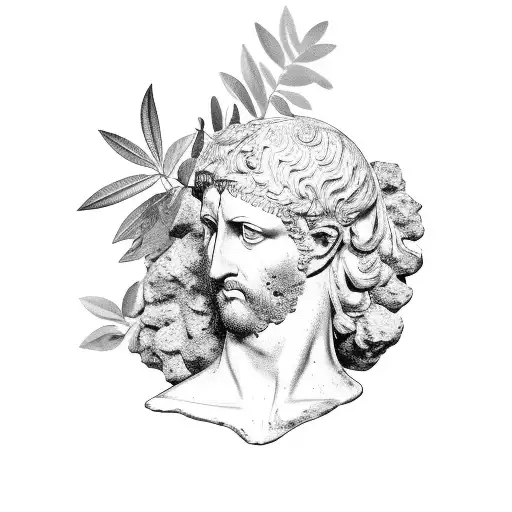 Roman Bust With Olive Branch