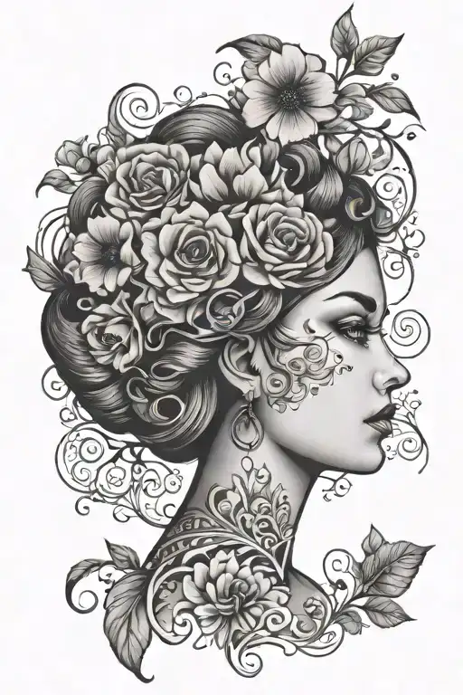 Floral Lady Head