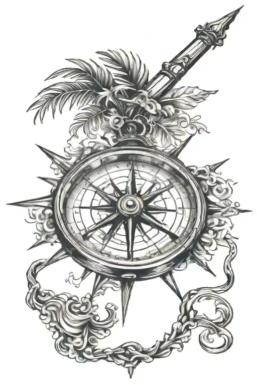 Palm Tresure Map Compass