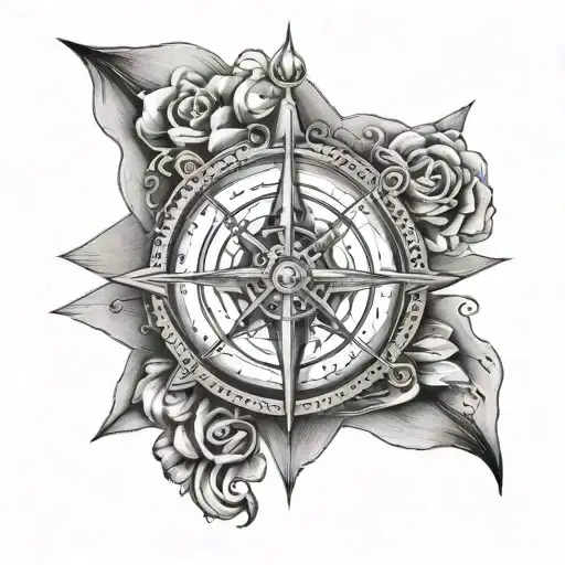 Sewing Needle Compass Rose La Aguja Sailboat