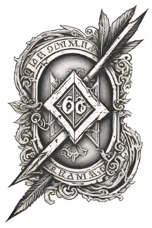 06 25 In Roman Numerals With An Arrow Surrounded