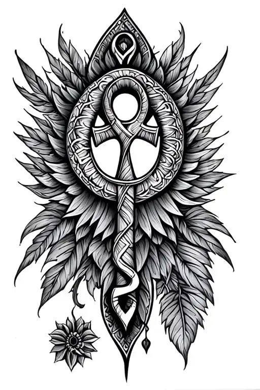 Dreamcather With Ankh Symbol Intertwined