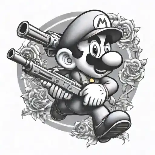 Mario With 47 Rifle