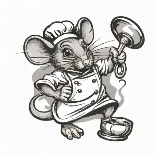 Mouse As A Chef With A Pan In The Hand Themed
