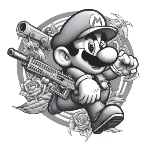 Mario With 47 Rifle