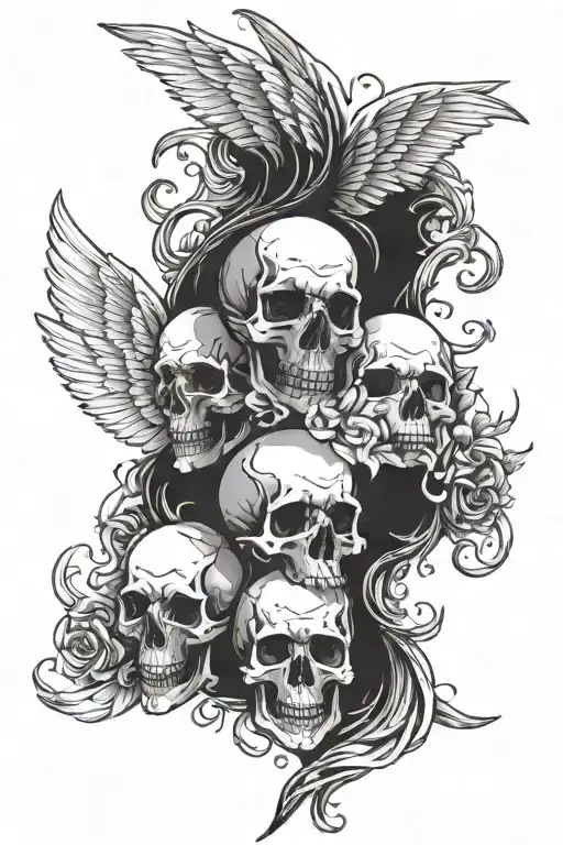 Angel Skulls Representing Dark Periods