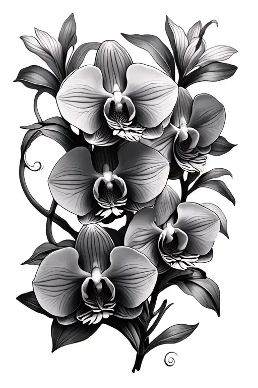 String Of Orchids Intertwined