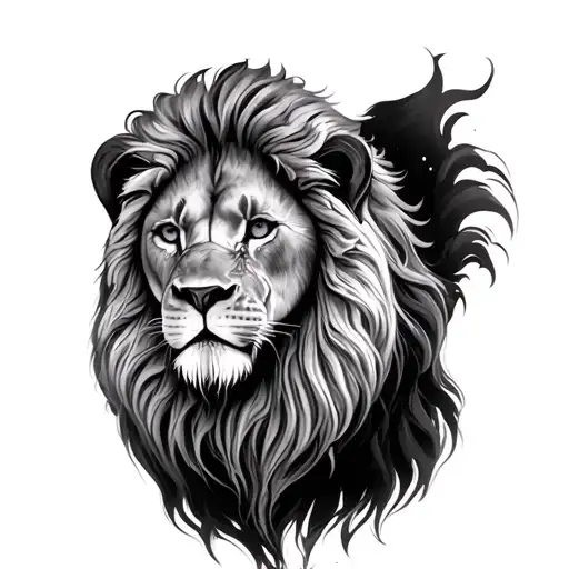 Realistic Lion Back