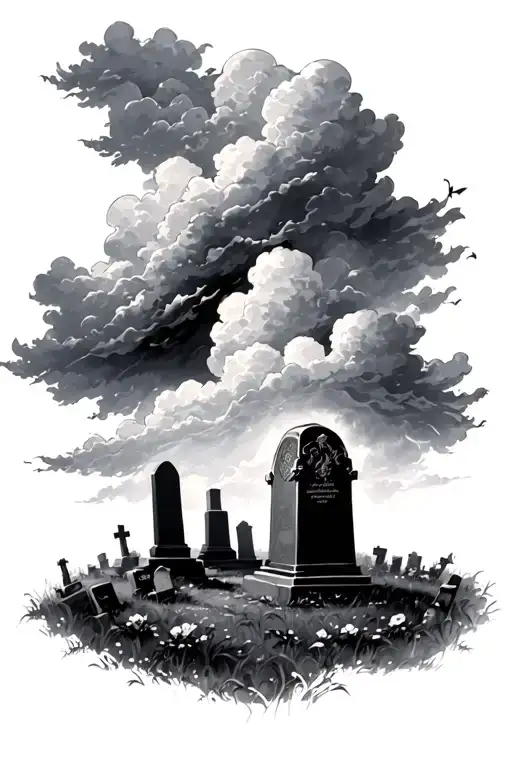 Realism Clouds Surrounding A Grave Yard