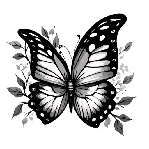 Generate A Minimalist Butterly Tattoo Design That Is Full Of Love