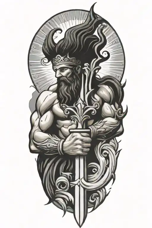 Poseidon Trident In Hand