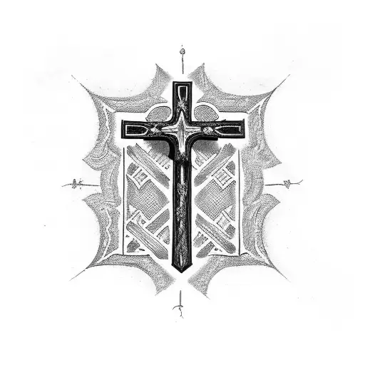 Traditional Corsican Symbol Integrated With A Catholic Cross