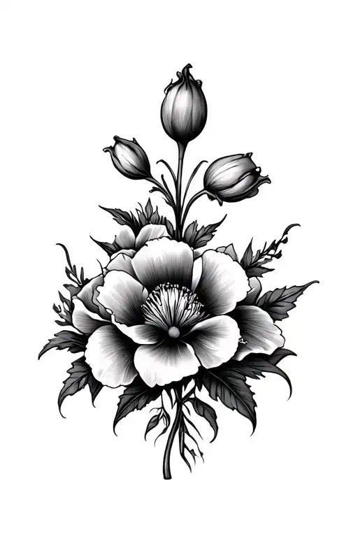 Lily Poppy And Peonies Flower