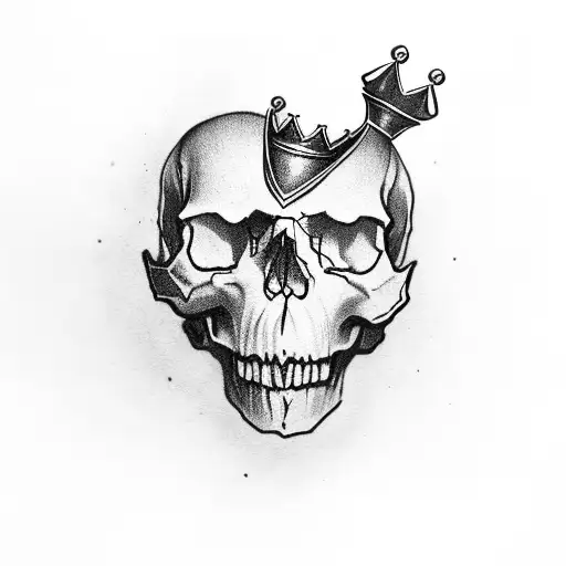Skull Wearing A Crown Made Of Money
